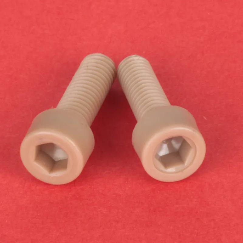 Peek Polyetherketone Plástico Sextavado Soquete Cabeça Parafuso Parafuso Serrilhado Parafuso da Mão Parafusos de Plástico 10 Peças m6 m8 M10 M12 M16