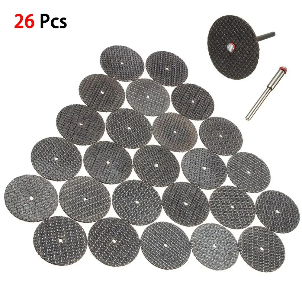 

26PC Metal Cutting Disc for Dremel Grinder Rotary Tool Circular Saw Blade Saw Blade Silver Cutting Discs with 2X Connecting