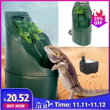 

180*125mm ABS Automatic Reptile Water Drinking Filter Feeding Drinkers Tools Drinking Water Fountain Lizard Chameleon Amphibian