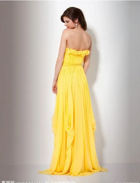Вампир vestido Формальное платье de soiree элегантные желтые с длинным шлейфом вечерние платья для выпускного вечера платья для матери невесты
