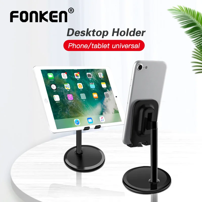 FONKEN Universal Desktop Moblie Phone Tablet Stand Holder Adjustable Cellphone Desk Support Metal Cell Phone Holder Tray Shelf FONKEN Universal Desktop Moblie Phone Tablet Stand Holder Adjustable Cellphone Desk Support Metal Cell Phone Holder Tray Shelf