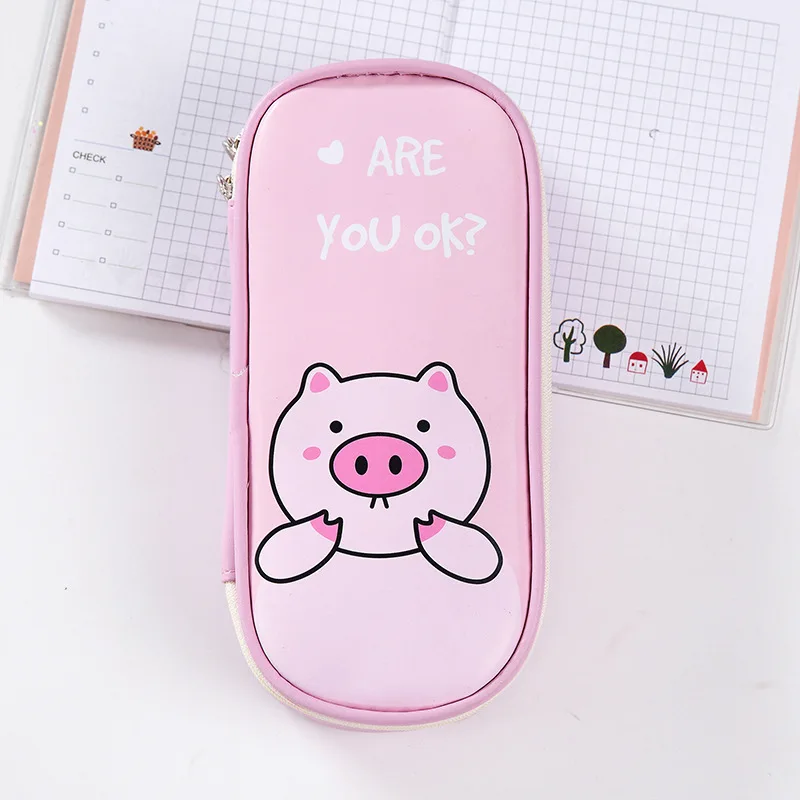 Deep pencil case SQUMIDER Карандаш Чехол большой Ёмкость пу коробка для ручек и карандашей чехол карандашей, пенал для школьных стационарный поставки подарок для детей - Цвет: Deep pencil case