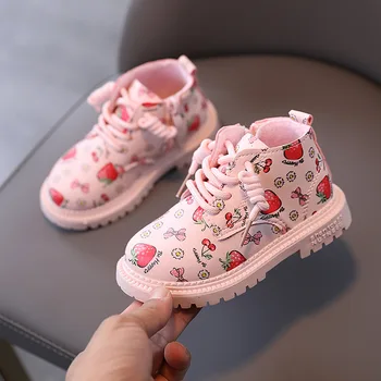 

Girl Short boots New Leather Boots Autumn Winter Princess Ankle Zip Boots Girl Fashion Autumn Shoes Kid Shoes For Children Girls