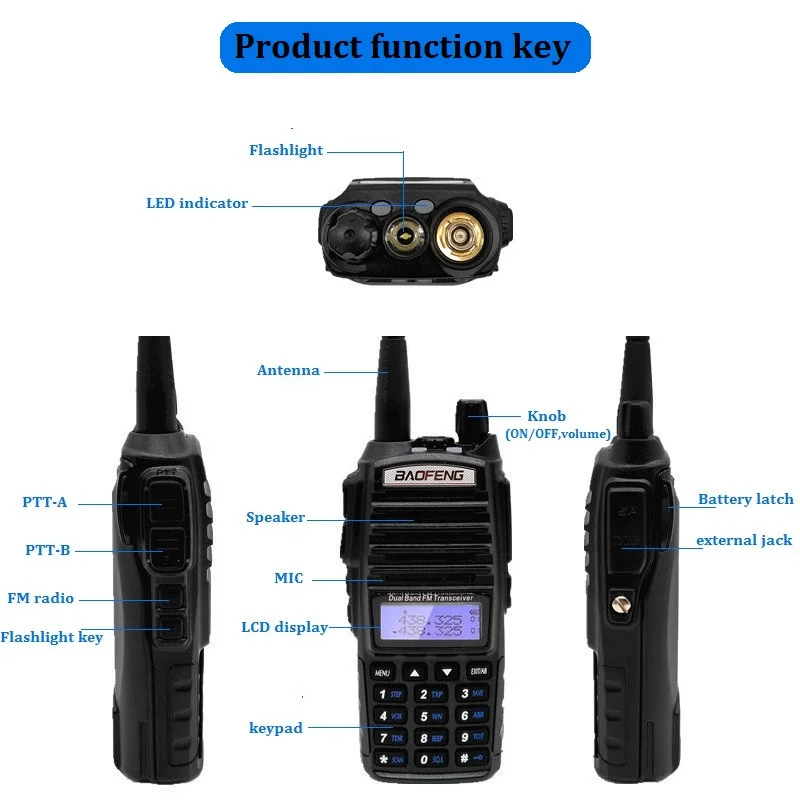 BAOFENG UV 82 8 Вт мощная рация Ham CB любительская радиостанция Дальний диапазон UHF VHF