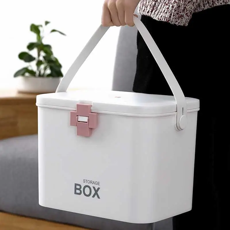 

Portable Large Capacity Emergency Medicine Box Modern Thicken Bottom Durable Durable Waterproof First Aid Kit Durable Organizer
