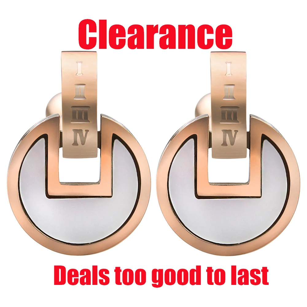 ZEMO 316L Stainless Steel Not Allergic Ancient Coin Shape Round Drop Earring for Women Rose Gold Dangle Earrings aretes de mujer | Украшения