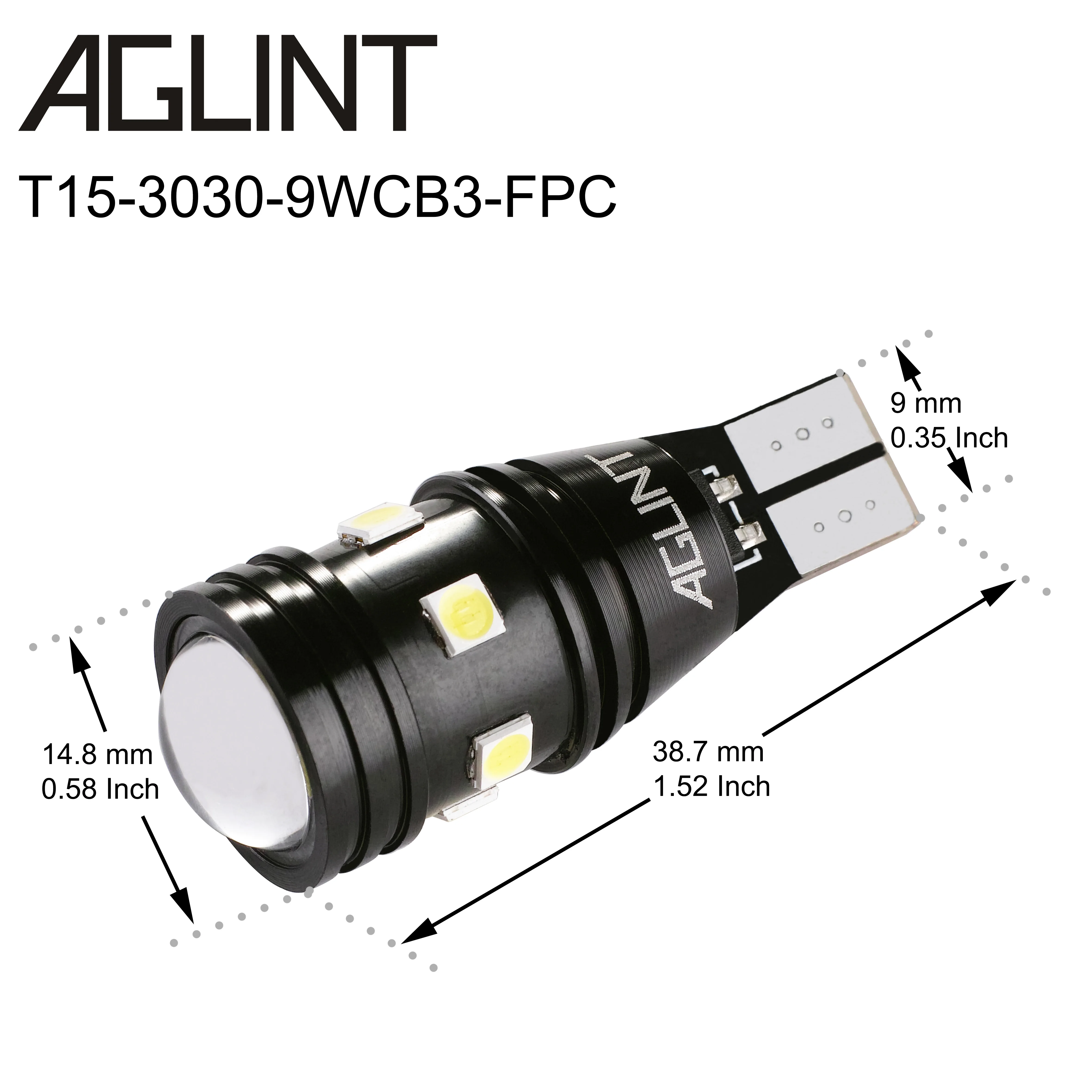 AGLINT-T15 ĵ  T16 W16W 912 921 3030 SMD 10 Ĩ LED , ڵ    12-24V  ȭƮ, 2 