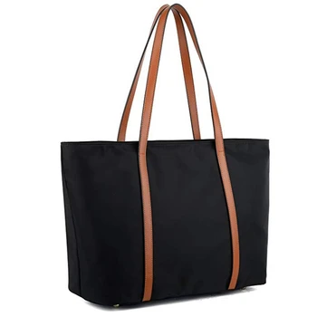 

Tote for Women Leather Nylon Shoulder Bag Women's Oxford Large Capacity Work Fit 15.6 Inch