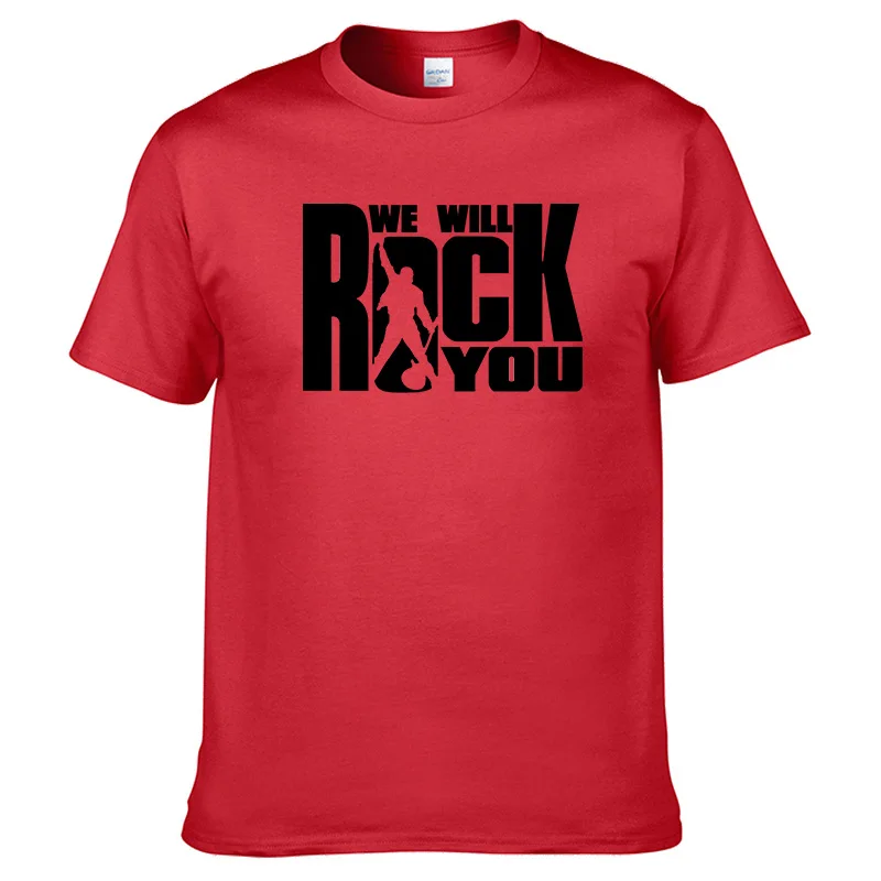 21 Летняя футболка с надписью «We will rock you», футболка в рок-стиле с короткими рукавами, одежда для королевы Харадзюку, рок-группа, унисекс, горячая Распродажа, топы из хлопка#179 - Цвет: 21