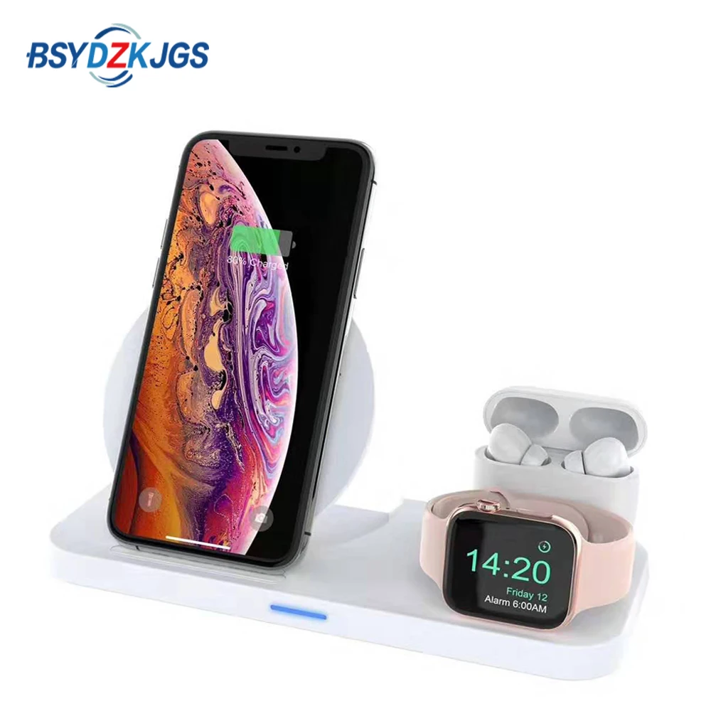 Беспроводное зарядное устройство Qi 3 в 1 для Apple Airpods Pro Watch 5 4 2 док-станция быстрой