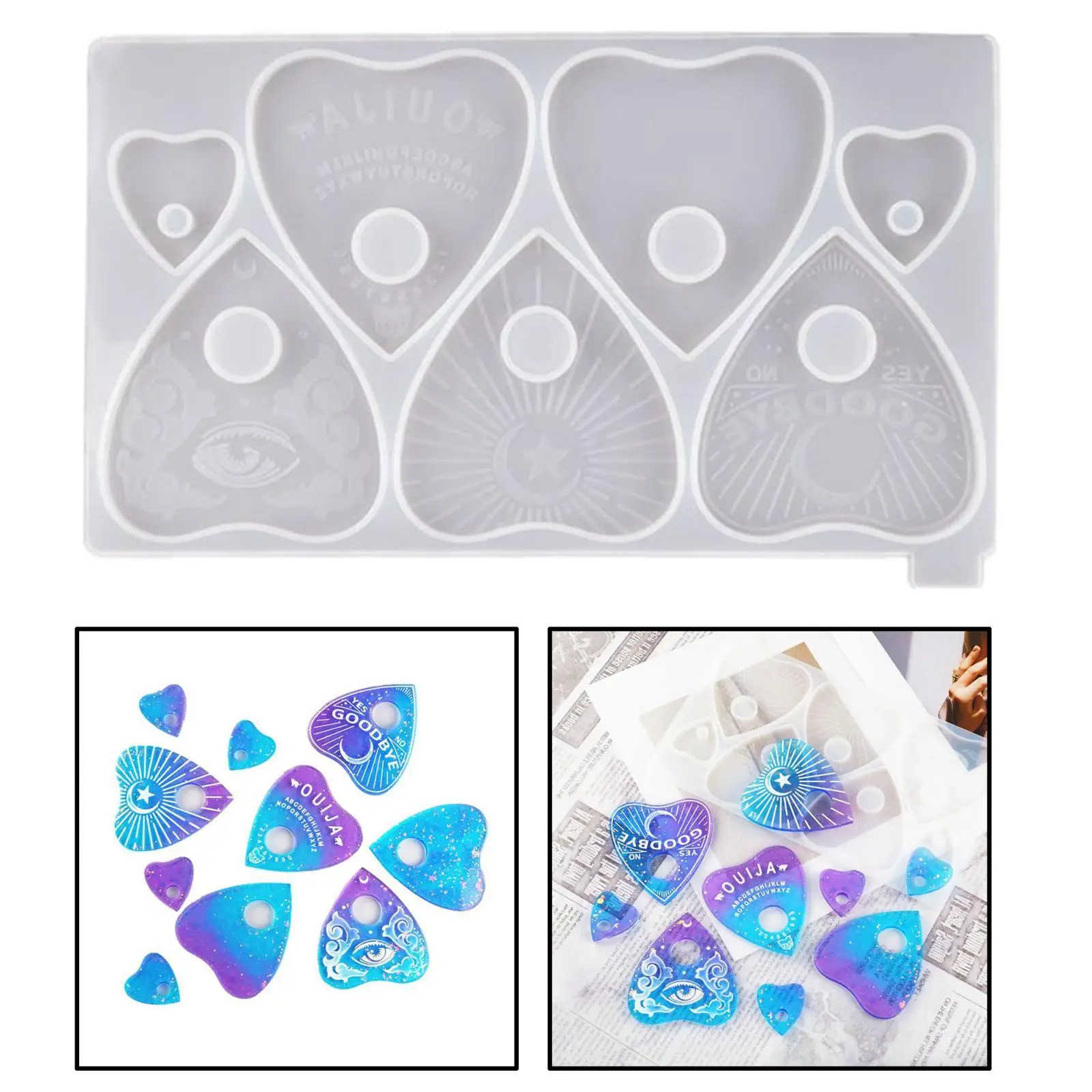Silicone Mold Ouija Board Resin Jewelry Pendant Mould DIY Making Craft Handmade