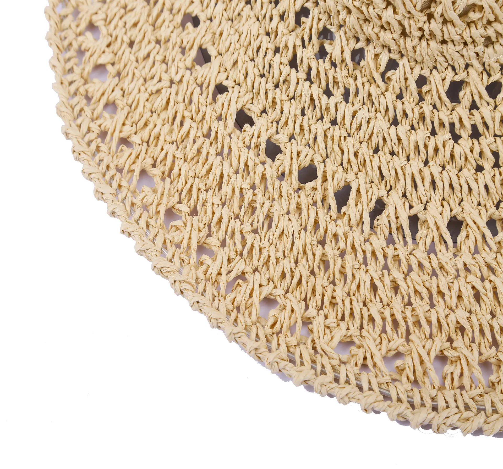Новая ручная крючком полый чистый цвет сто с пляжной шляпой солнце-целованная трава шляпа