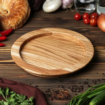 

Serving plate "Slavyanskaya", 25x3 cm, solid oak, beech, ash