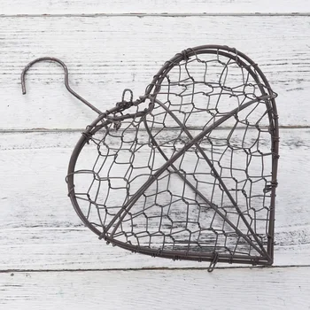 

1PCS Heart Shape Iron Wire Wreath Metal Frame Wedding Home Cafe Succulent Flower Plant Holder Decor Basket