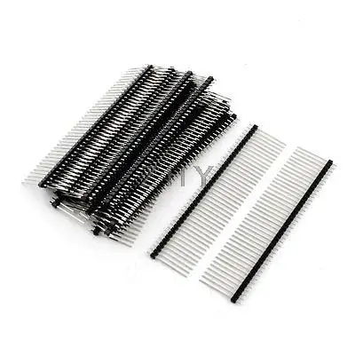 

25 Pcs 2.54mm One Row 40Pin Male Straight Pin Header Connector 25mm