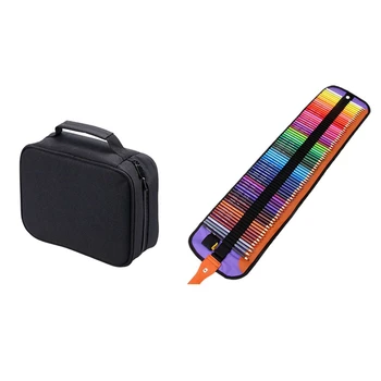 

1 Pcs Marker Case Zippered Art Marker Lipstick Organizer & 1 Set Colored Pencils Coloring Pencils, Travel Case
