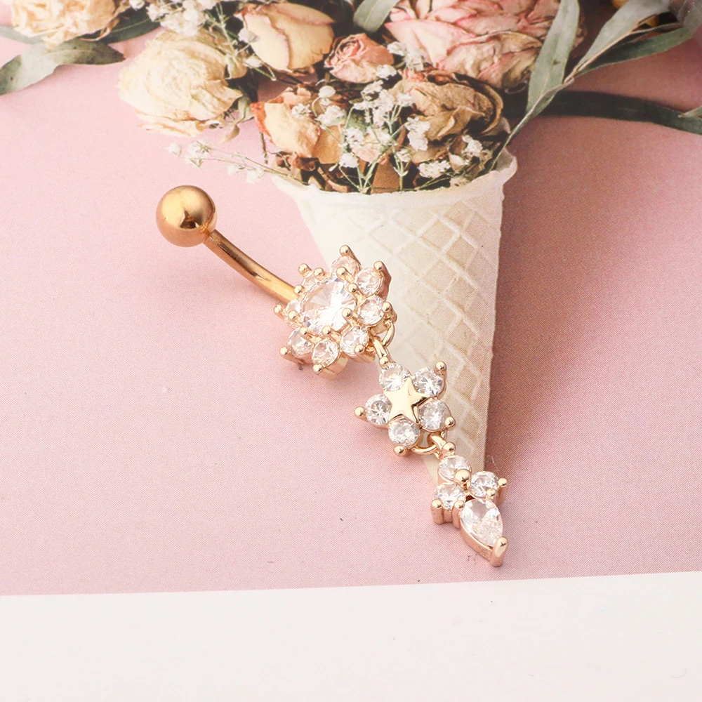 Cute Dangle Belly Ring Pack 14G Navel Piercing Bulk Sexy Belly Ring Set Belly Button Ring Lot Pircing Ombligo Jewelry