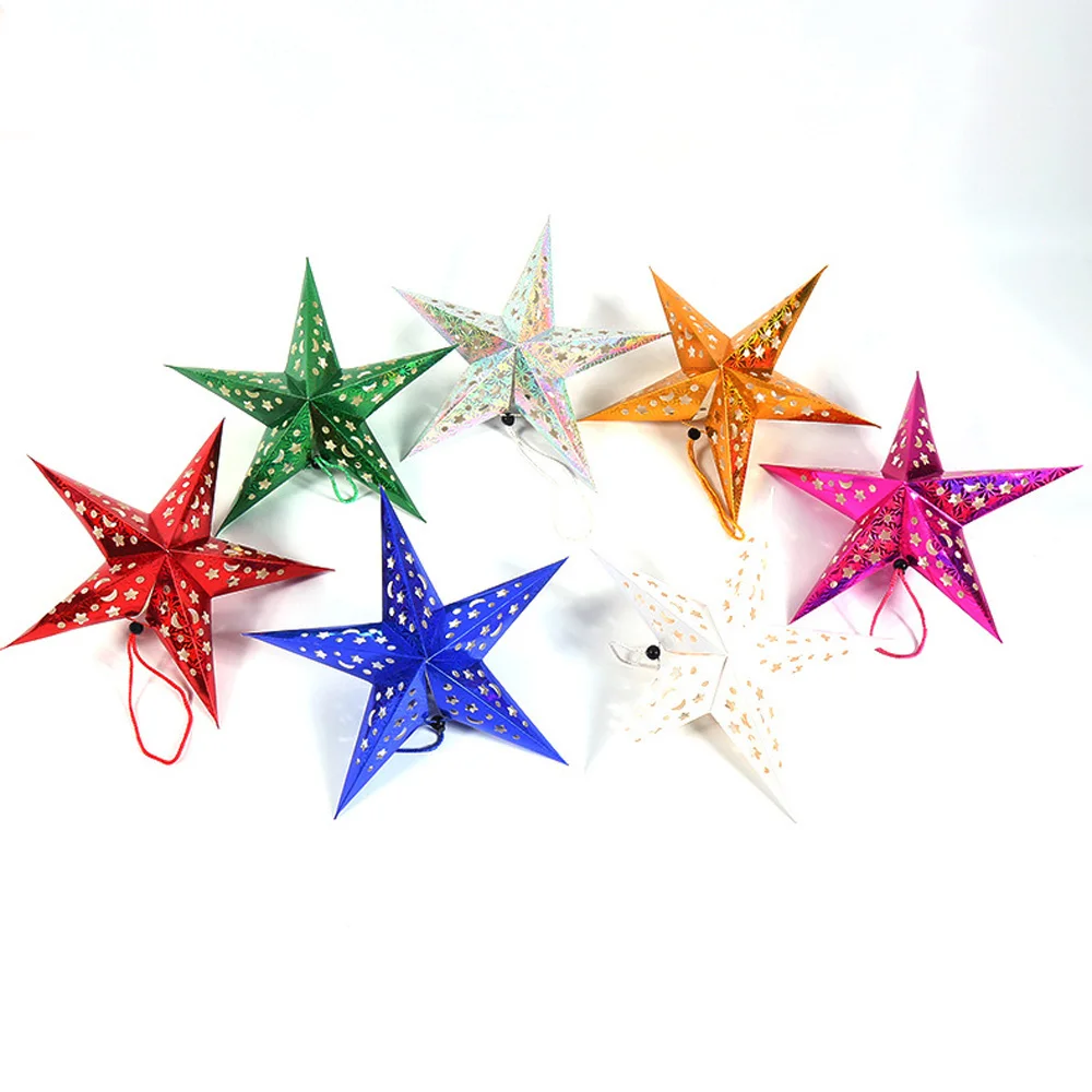 6pcs 90cm size Five-pointed Star Christmas Pendant for Drop Ornaments Ceiling Decorative