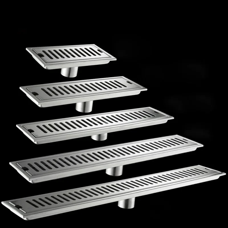 

Bai li jia Stainless Steel 304 Floor Drain Shower Room Large Displacement Deodorizing Floor Drain Rectangular 60 Centimeters Lon