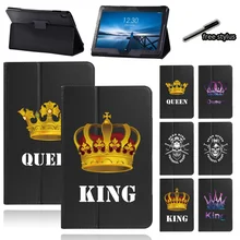 

Tablet Capa Cases for Lenovo Tab E10 10.1 Rear Support PU Leather King Printing Protective Case Shell Folding Cover