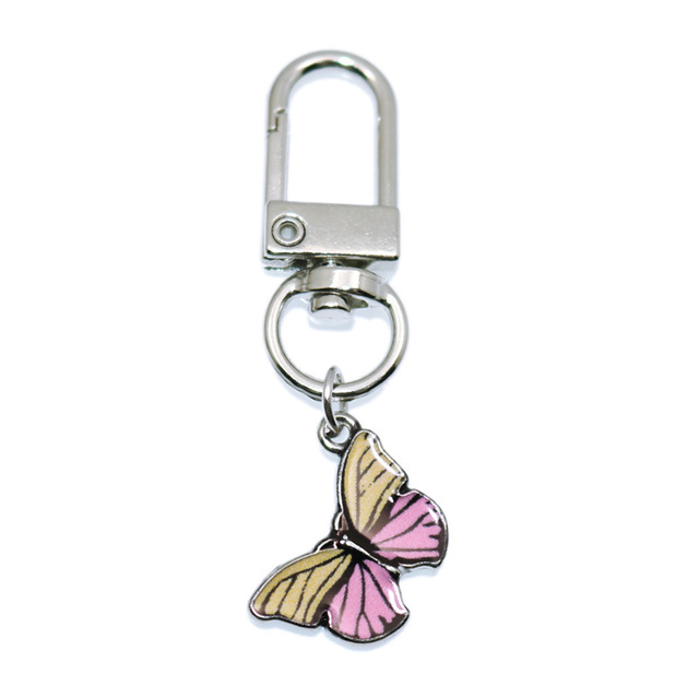 Styles Enamel Colorful Butterfly Pendant Keychain Insects Car Key Rings Women Bag Accessories Jewelry Christmas Xmas Gifts