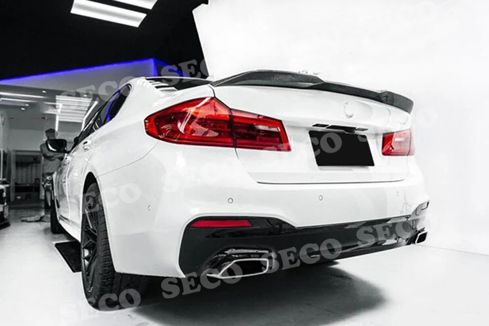 for BMW 5 Series G30 F90 M5 Sedan- Rear Boot Duck Spoiler Carbon Fiber / FRP PO Style Rear wings Car Styling