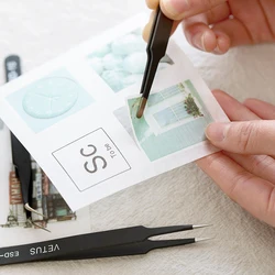 Dimi – pincettes en acier inoxydable de couleur noire, différents autocollants de ruban de précision, outil Journal Simple, pratique, accessoires de Scrapbooking 