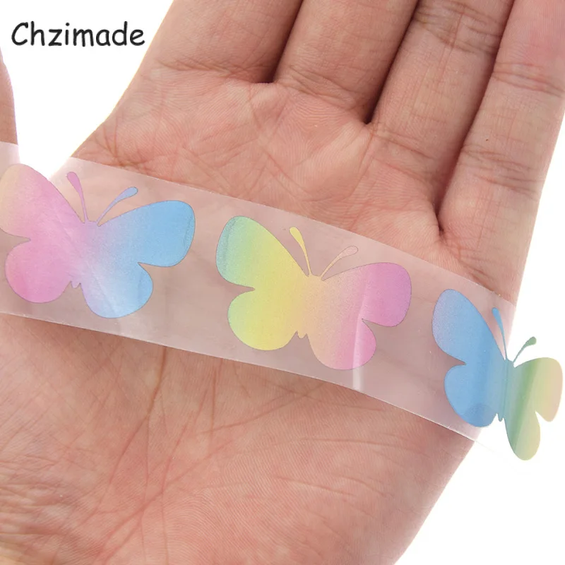 1Mx3cm Colorful Butterfly Heart Reflective Sticker Tapes Heat-transfered Vinyl Film For Iron On Garment Sewing Craft reflective tape