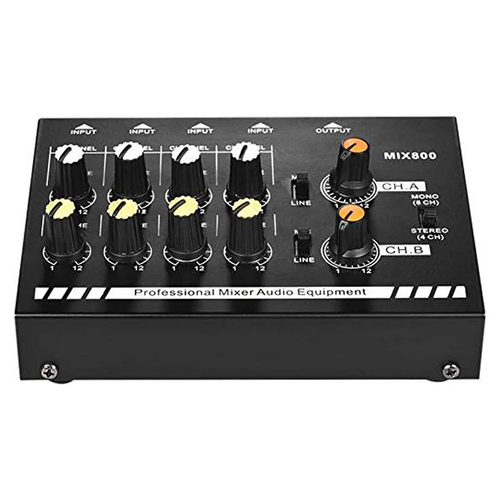 

8-Channel Mono / Stereo Audio Line Mixer EU plug Audio Mixer with Power Adapter Supports MIC or LINE input Dropshipping