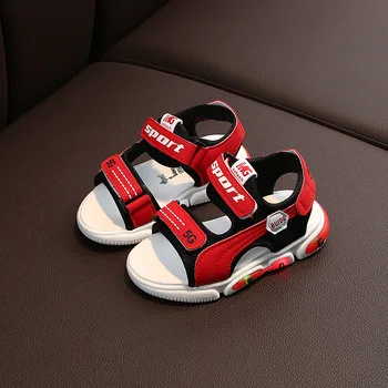 

2020 Summer Kids Sandals Child LED luminous Sport Shoes Boys Girls Beach Flashing lights Sandals Children Glowing sneakers21-30