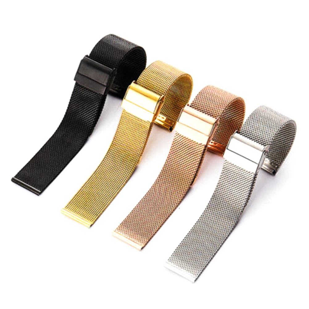 

Coarse Mesh Universal Strap 18mm Stainless Steel Watch Band Buckle for Samsung for Huawei for Amazfit 18mm Watch