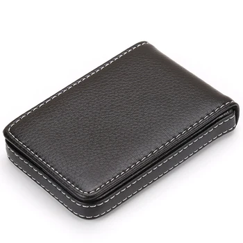 

Solid Gift Large Capacity Wear Resistant PU Leather With Magnetic Shut Multipurpose Push Type Case Fashion Business Card Holder