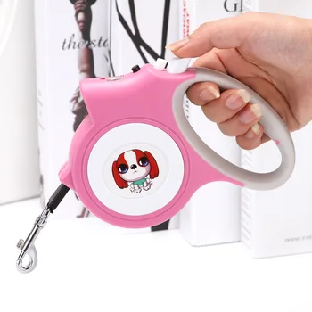 

Pet retractable traction rope comes with light type movable tractor 5 meters traction rope portable dog leash