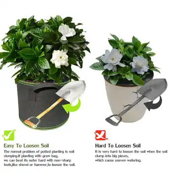 

10pcs Fabric Grow Bags with Handles Breathable Pots Planter Root Pouch Container Plant Pots Garden Supplies wholesale