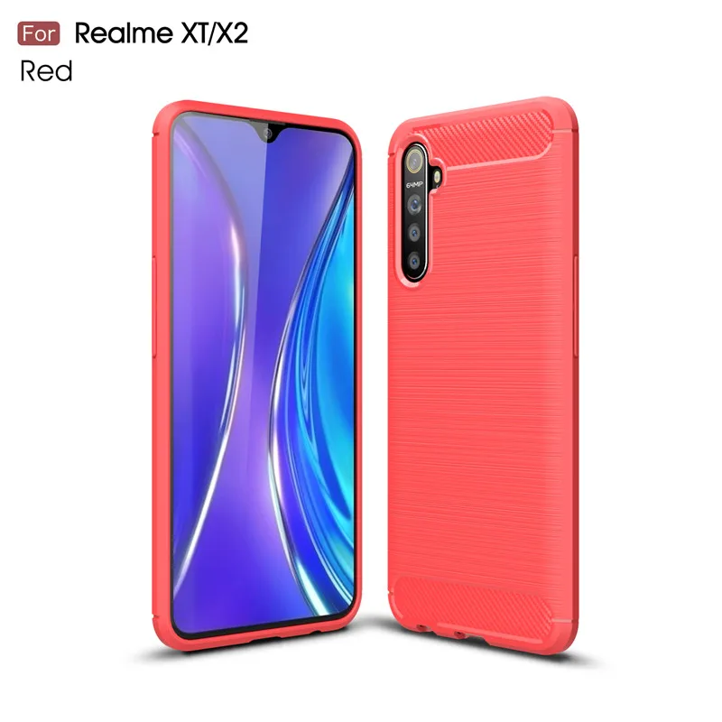 Силиконовый чехол Realme XT для / X2 из мягкого углеродного волокна телефона 6 4