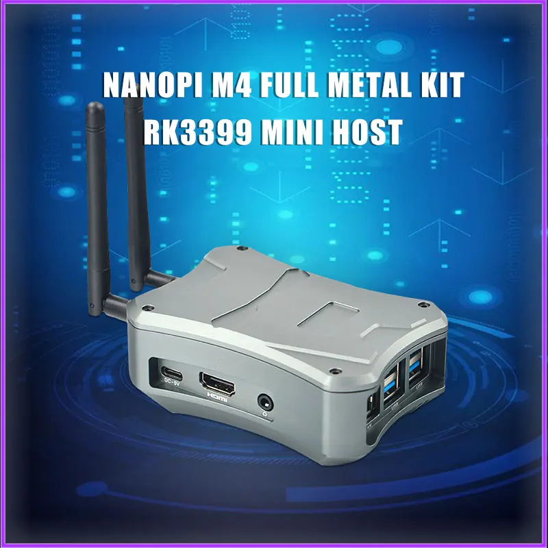 NanoPi M4-2GB/M2V2 CNC de Metal caso Combo Rockchip FriendlyELEC RK3399 SoC 2 4G y 5G двухполосная Wi-Fi + Bluetooth 4 1 и Ubuntu |