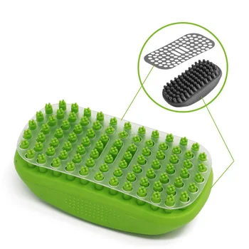 

Dog Shampoo Rubber Brush Clean Dog Bath Brush with Fur Catching Screen Soft 4 Point Bristle Cat and Dog Brush Dog Grooming Brush
