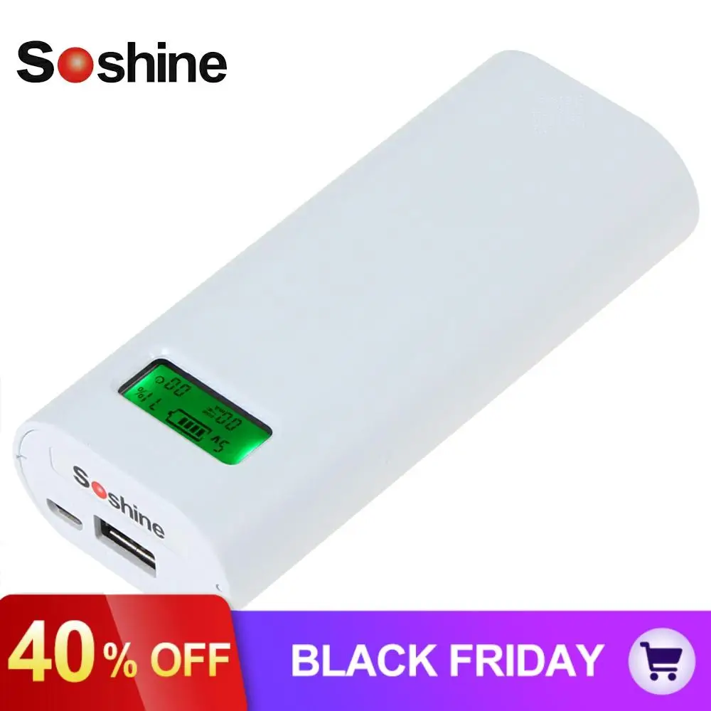Soshine E4S power Bank 18650 зарядное устройство с ЖК-дисплеем емкости для литий-ионной литиевой 18650 аккумуляторной батареи