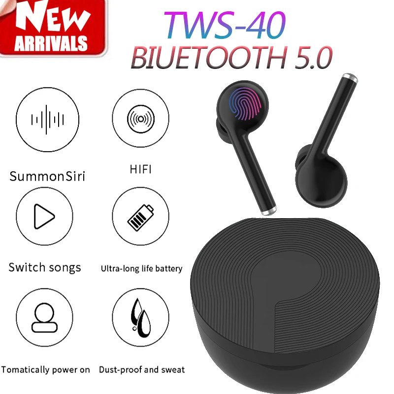 TWS, беспроводные наушники Bluetooth 5,0, водонепроницаемые наушники с микрофоном, Спортивная гарнитура, шумоподавление, наушники