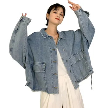 

Cowboy Jeans Jacket Women Autumn Denim Loose Coat Long Sleeve Design Woman Chaqueta Mujer Befree Harajuku Jackets