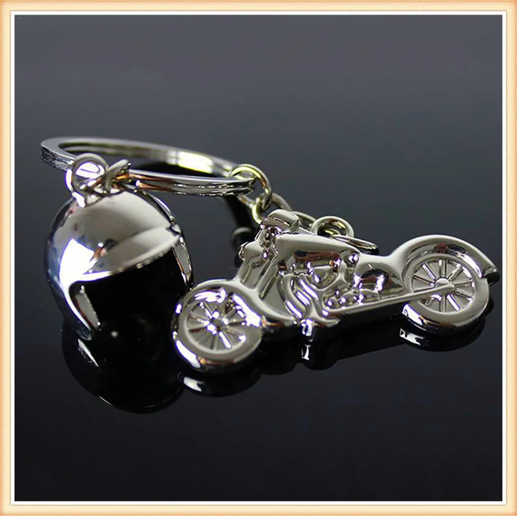 Classic 3d Motorcycle Helmet Alloy KeyChain KeyRing key chian for