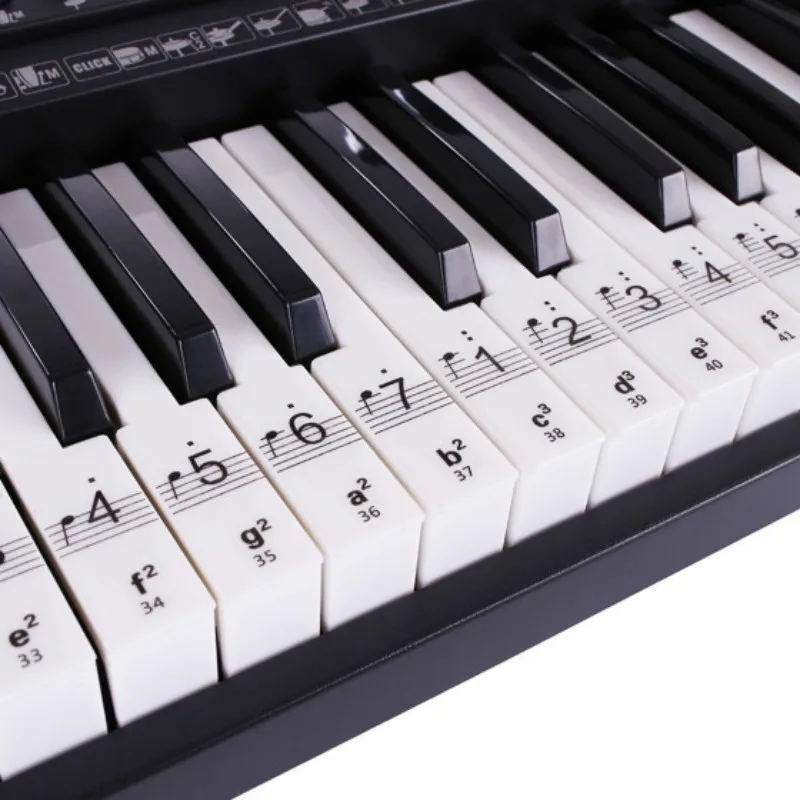 

Piano Keyboard Sticker Removable Transparent Easy To Use 61/88 Key Electronic Keyboard Piano Sticker Key Piano Stave Note Sticke