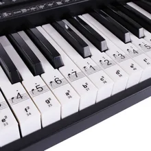 Piano Keyboard Sticker Removable Transparent Easy To Use 61/88 Key Electronic Keyboard Piano Sticker Key Piano Stave Note Sticke