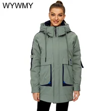 WYWMY Warm Parka Women Winter Jacket Thick Hooded Cotton Padded Coats Female Korean Loose Puffer Parkas Ladies Oversize Outwear