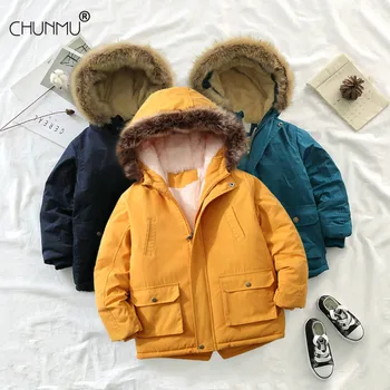 

Baby Boy Clothes Winter Children's Thicken Jackets Coat Fashion Kids Fur Collar Hooded Outerwear Boy's Cotton-padded Warm Coat