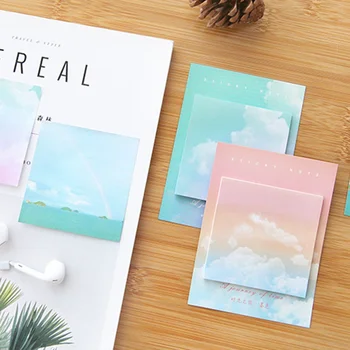 

Colored Clouds Student Memo Pad Planner Sticky Note Paper Sticker Kawaii Stationery Office School Supplies