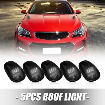 

5x Smoked Lens Amber LED Cab Roof Marker Running Lights Enduring Car Durable Parts Components for Pickup Truck SUV 4x4