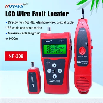 

Network monitoring cable tester LCD NF-308 Wire Fault Locator LAN Network Coacial BNC USB RJ45 RJ11 red color NF_308