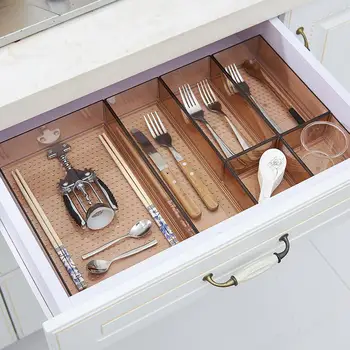 

Home Kitchen Drawer Sorting Storage Box Desktop Debris Plastic Separation Storage Box Cosmetic Box Drawer Organizer 40a