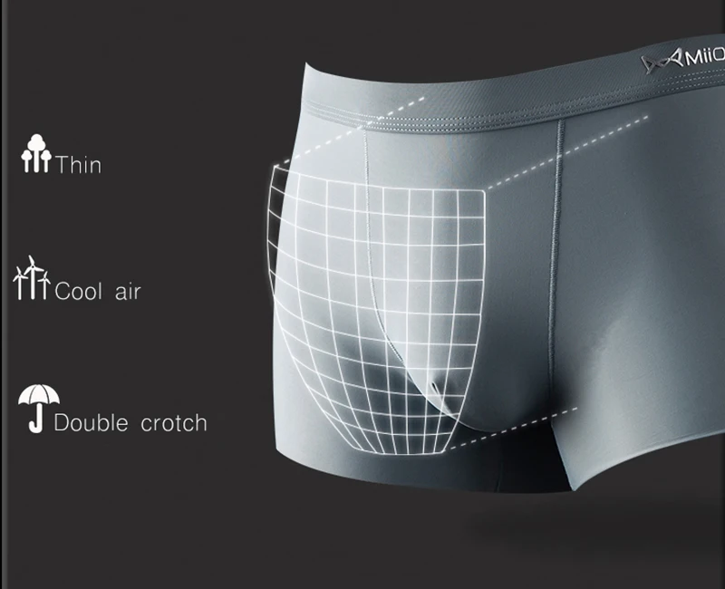 boxer pants MiiOW 3pcs Ice Silk Underwear Men Seamless Boxers Shorts Graphene Antibacterial Breathable Boxers Underpants Soild Men's Panties designer boxer shorts